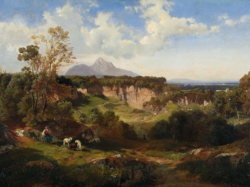 1822-Jost Schiffmann - Paesaggio nella campagna